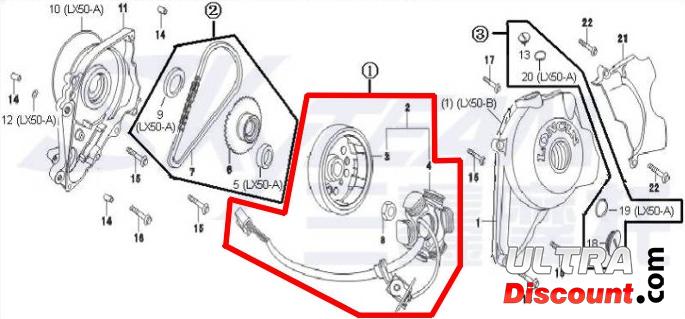 Allumage complet pour moteur Skyteam 50cc photos 1