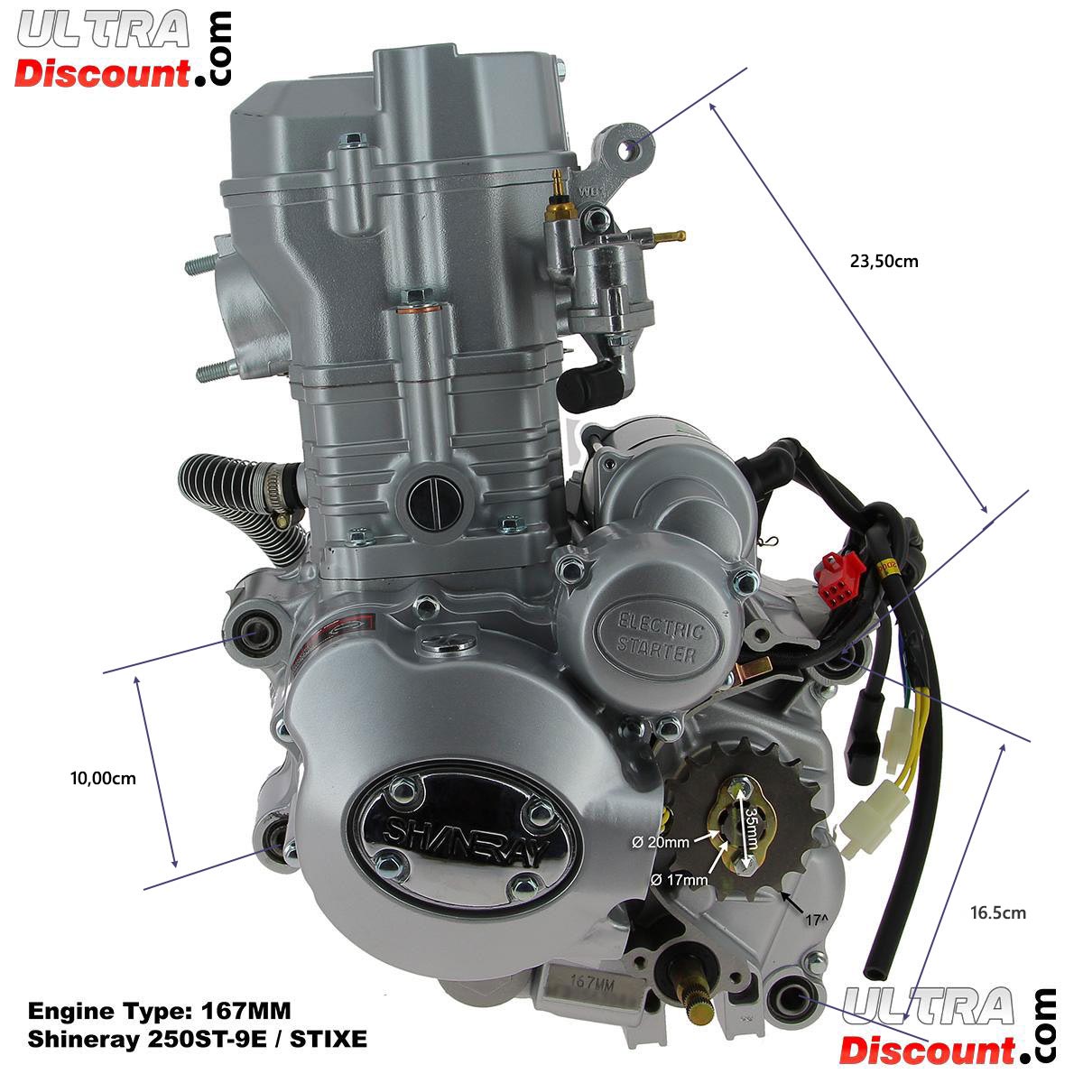 Moteur Complet 167MM pour Quads Shineray 250ST-9E-STIXE photos 2