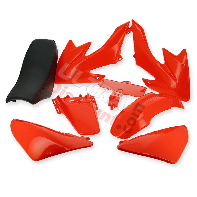 Carenage Rouge adaptable sur Dirt bike CRZ + selle, Pieces Dirt Bike,  Carenages, description