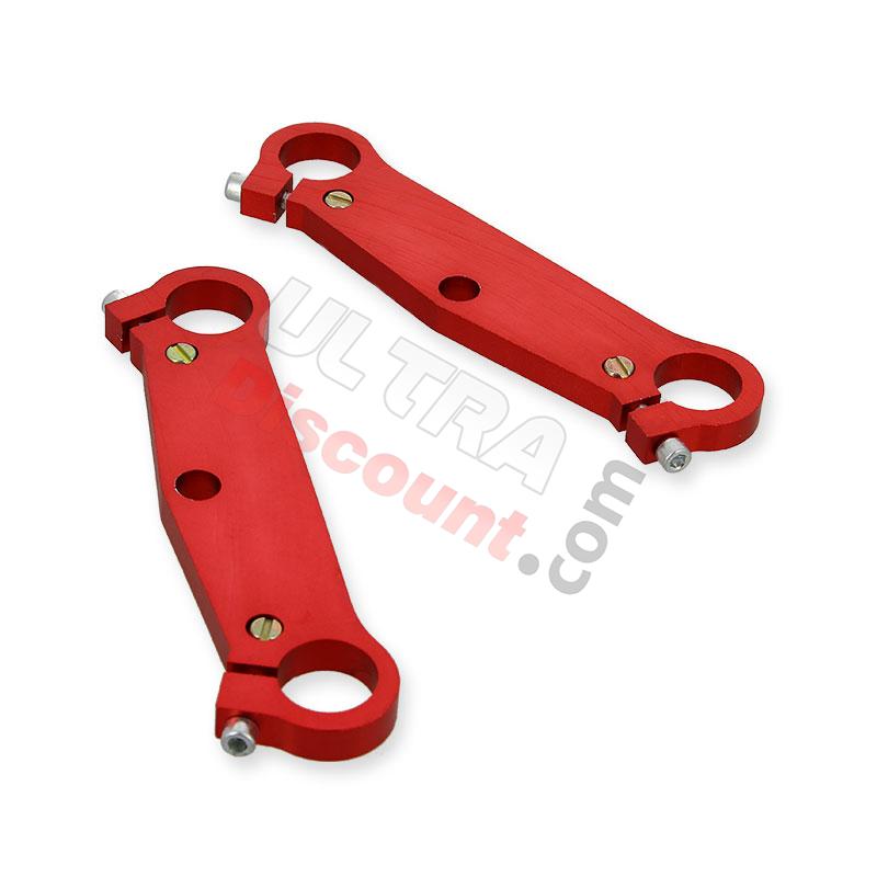 Paire de Té de fourche Tuning pour pocket bike ( ROUGE ), Pièces Pocket Bike,  Chassis, description