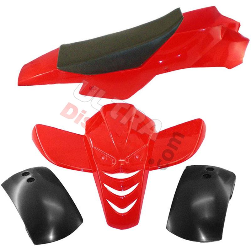 Carénage pour Pocket bike complet rouge flamme 6 pièces