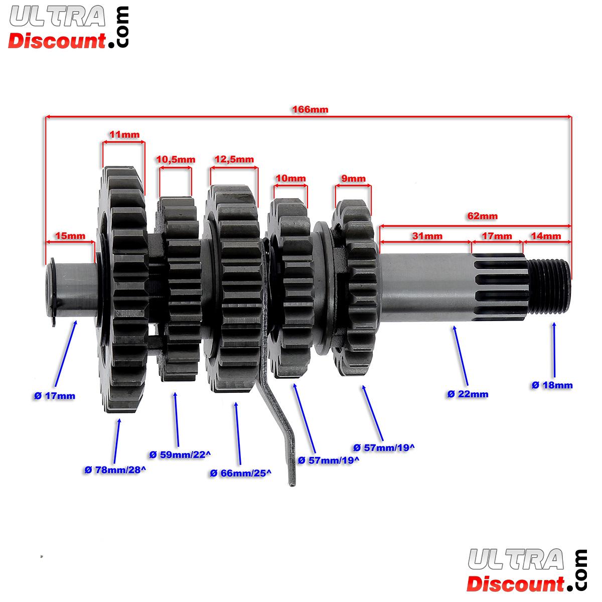 Pignonerie de Boite de Vitesse pour Quads Shineray 300STE photos 1 Pignonerie de Boite de Vitesse pour Quads Shineray 300STE photos 1