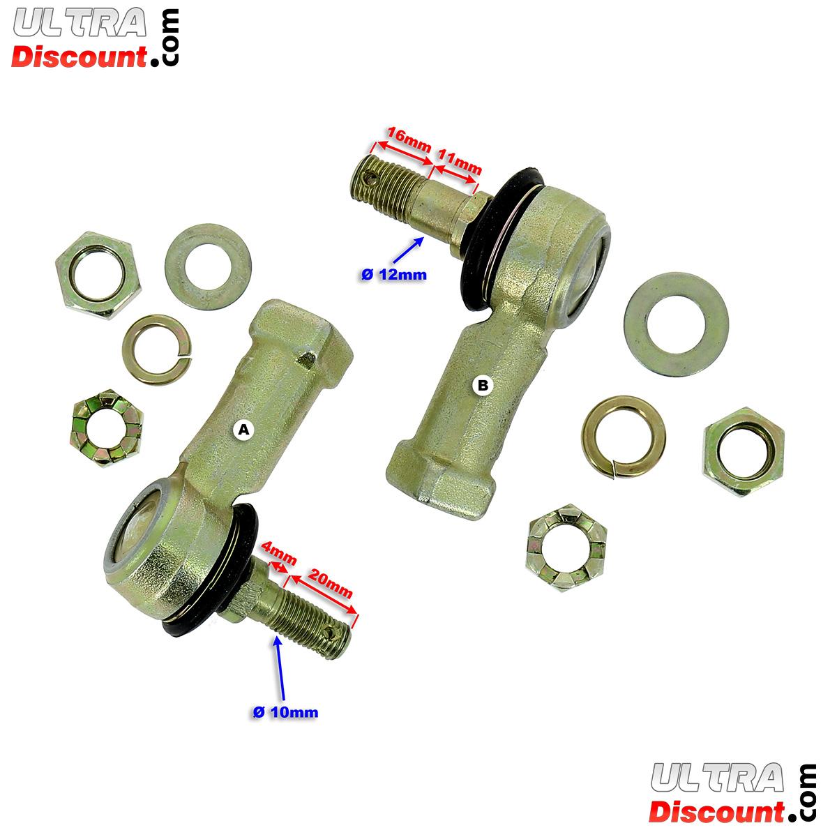 Rotules de Direction avec Ecrous pour Quads Shineray 250ST-9E photos 1