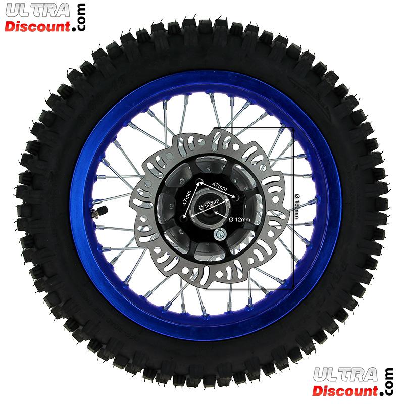 Roue Arrière Complète 12'' Bleue avec Crampons 12mm pour Dirt Bike AGB27 photos 1 Roue Arrière Complète 12'' Bleue avec Crampons 12mm pour Dirt Bike AGB27 photos 1