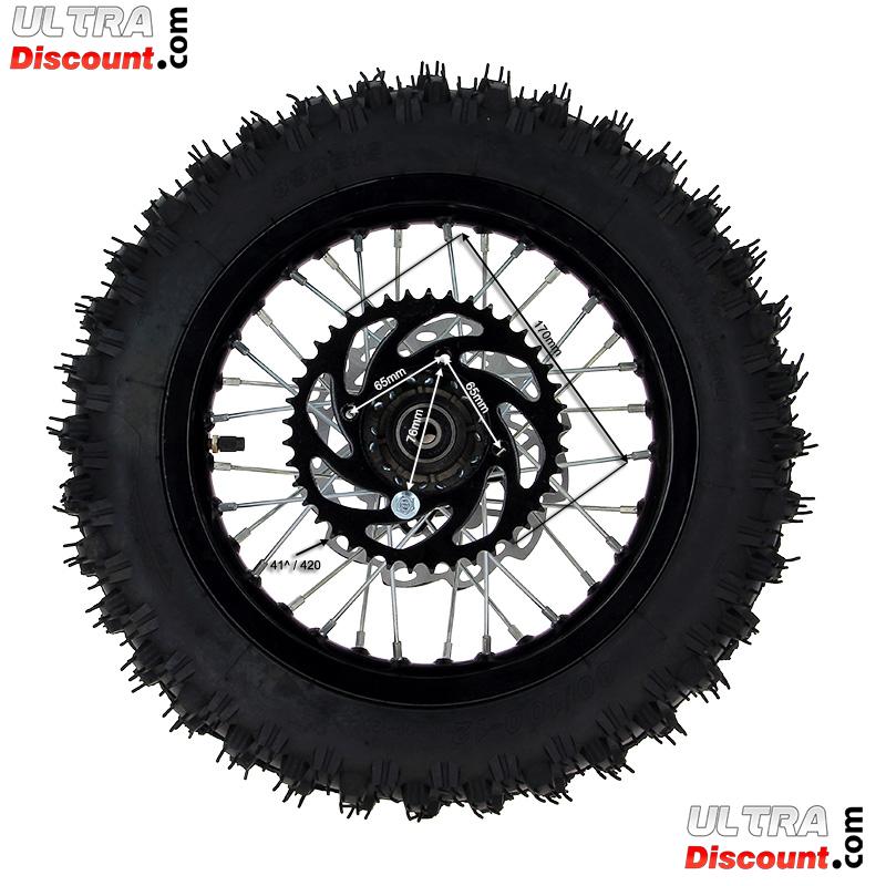 Roue Arrire Complte 12'' Noire pour Dirt Bike AGB29 photos 2