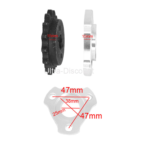 Pignon dport + dport arrire pour Monkey (16 dents, 15mm) photos 1