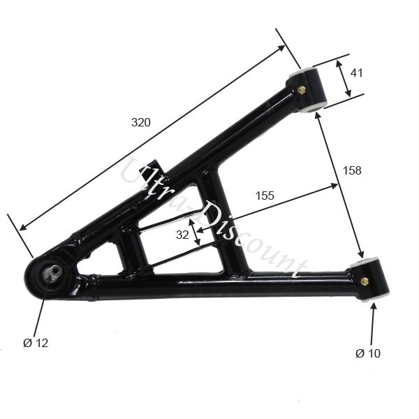 Triangle de Suspension Infrieur Droit 320mm pour Quads Shineray 250cc STXE aprs 2008 photos 1