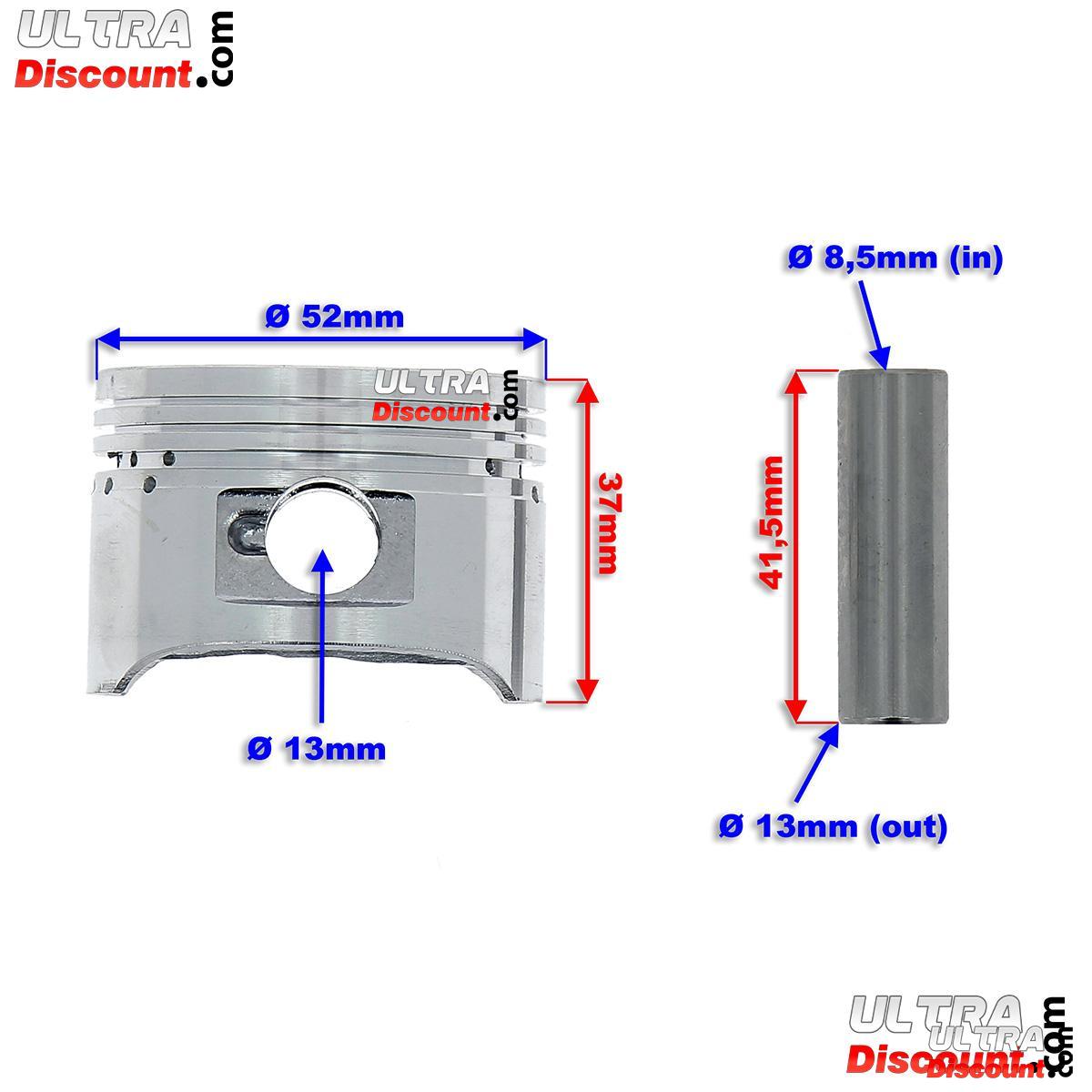 Kit Cylindre noir pour dirt bike 125cc ( LIFAN : 1P52FMI ) photos 2