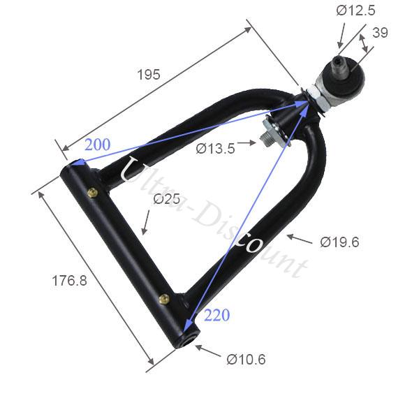 Bras de suspension suprieur droit quad Bashan 200cc (BS200S-3) photos 1