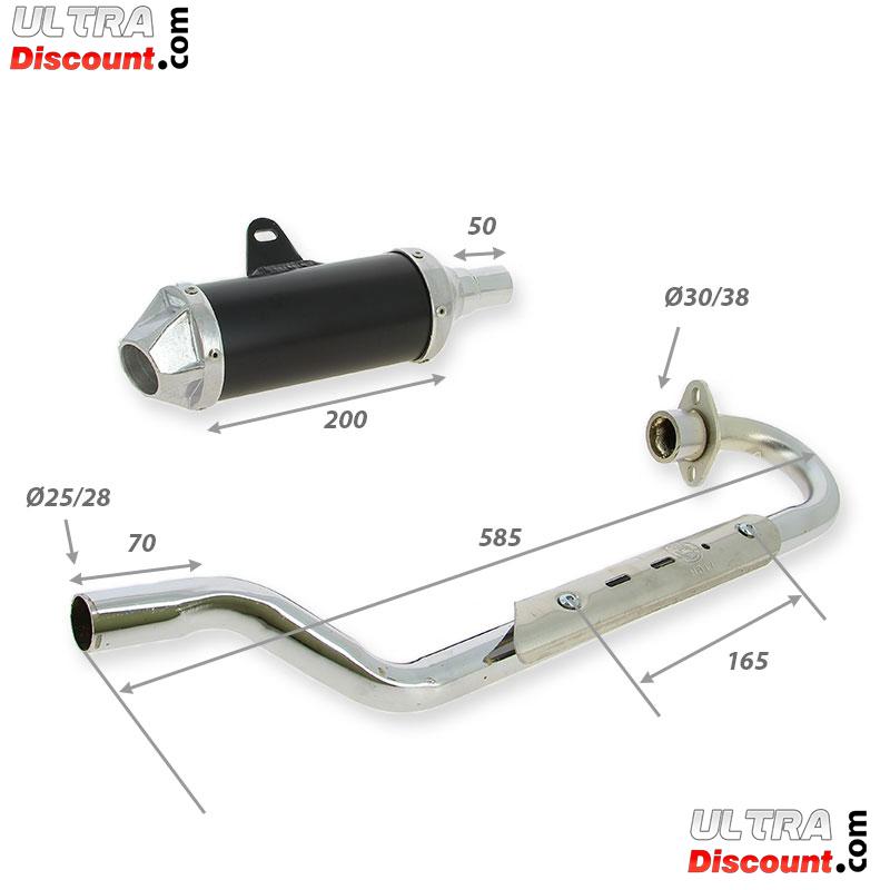 Pot d'chappement Racing en Inox pour Dirt Bike 200cc AGB30 photos 1