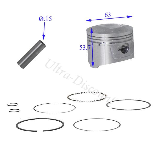 Kit Piston 63mm dirt bike 200 cc (type 2) photos 1