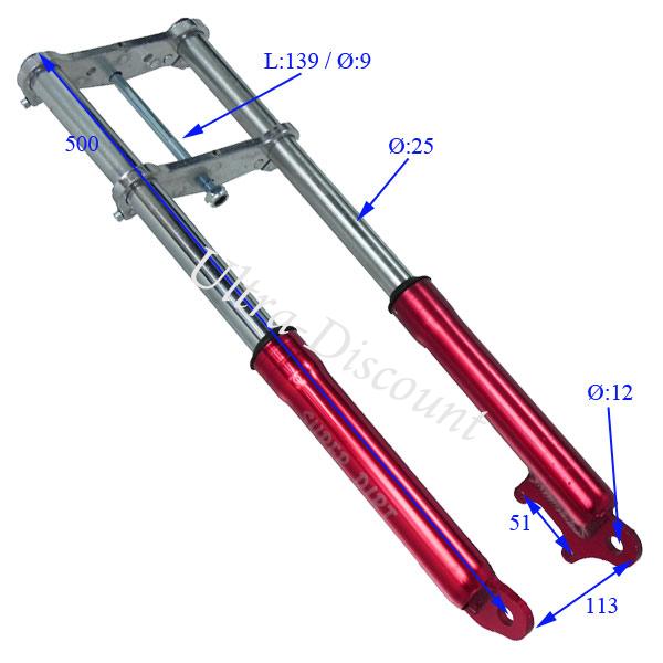 Fourche Pocket bike Supermotard rouge photos 1