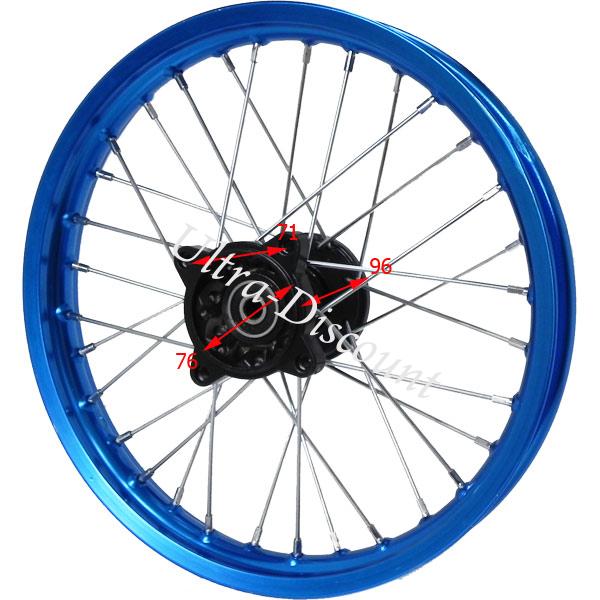 Jante avant 14'' Bleu pour dirt bike (type 2) photos 1