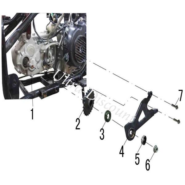 Rondelle de maintien de pignon sur quad Shineray 150cc (Type 1, XY150ST) photos 1