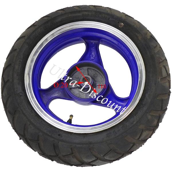 Roue Arrire Scooter Chinois 50 ~ 125cc ( bleu - type 1 ) photos 1