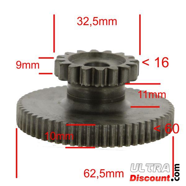 Pignon Double de Dmarreur pour Quads Shineray 250cc STXE (16 Dents) photos 1