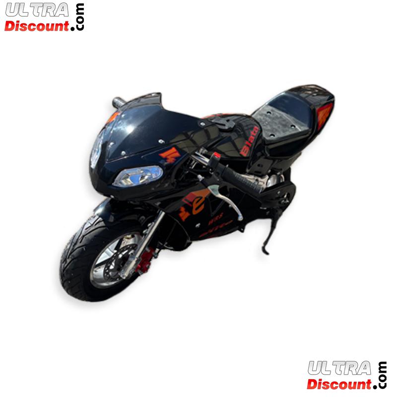 Pocket Bike 49cc noir avec optique avant photos 2