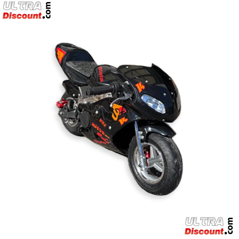 Pocket Bike 49cc noir avec optique avant photos 1