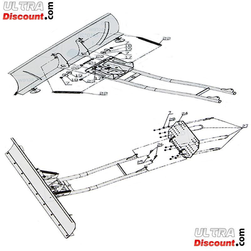 Lame  neige en acier de 120 cm x 38 cm pour quad Shineray 150 STE photos 2