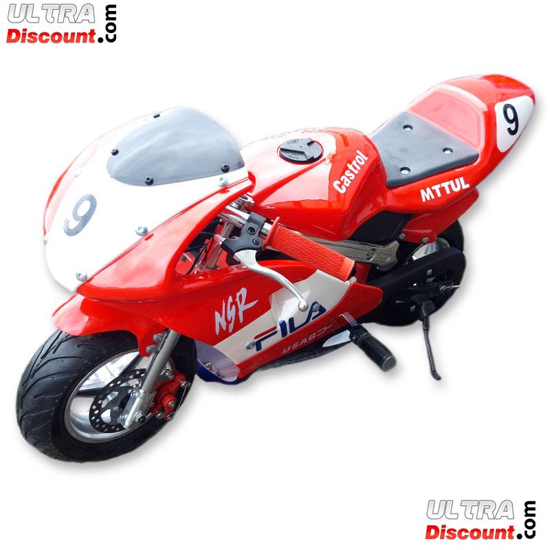 Pocket Bike 49cc Haute Qualit Rouge et blanc photos 2