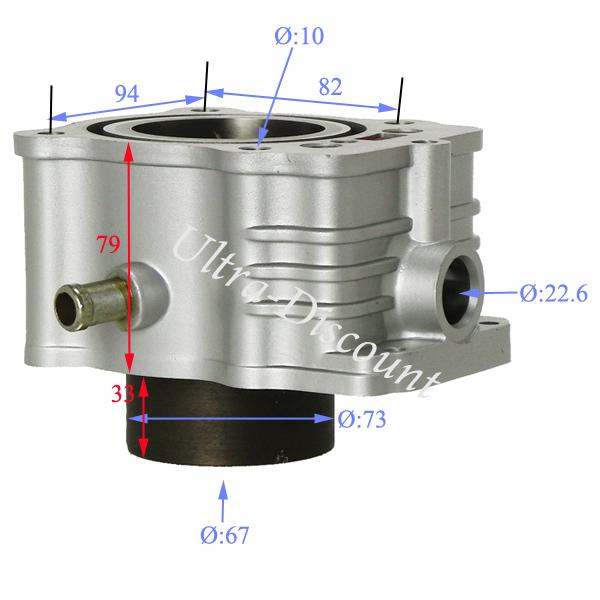 Cylindre pour Quads Shineray 250ST-9E-STIXE (Moteur 167MM) photos 1