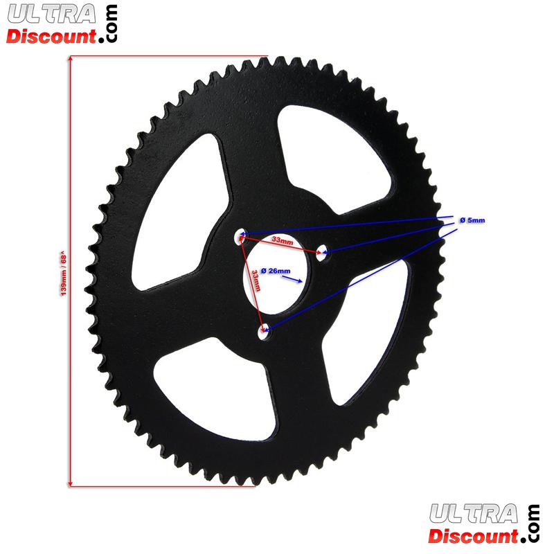 Couronne 68 Dents 3 Trous pour Chaine Petit Pas - ALU photos 1 Couronne 68 Dents 3 Trous pour Chaine Petit Pas - ALU photos 1