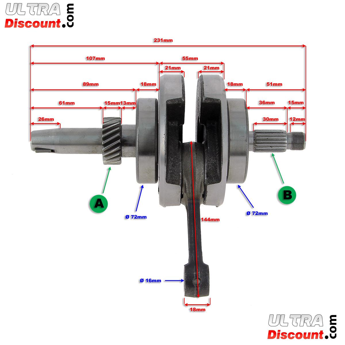 Vilebrequin pour quad Shineray 250cc STXE photos 1