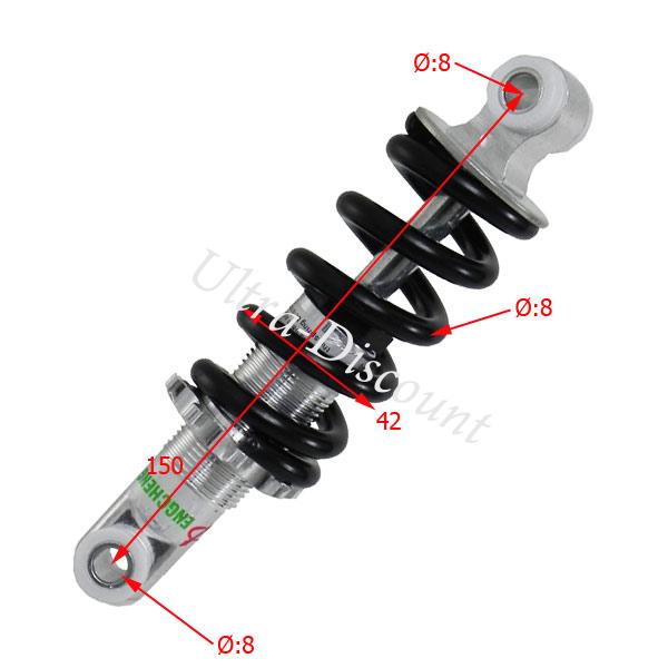 Amortisseur Arrire pour pocket bike supermotard (750lbs, 150mm) photos 1