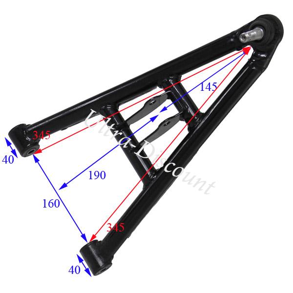 Bras de suspension infrieur Gauche pour quad 200cc Shineray (345mm) photos 1