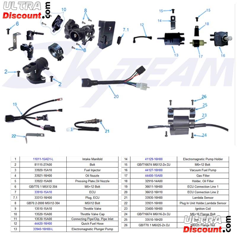 Pipe d'admission pour Dax Skyteam Skymax 125cc EURO4 photos 1