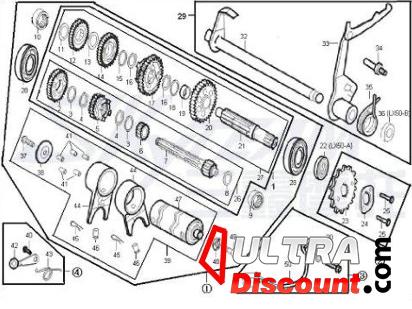 Plaque de contact barillet de selecteur de vitesse pour moteur Skyteam 50cc photos 1