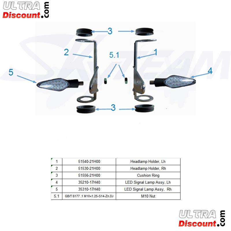 Support de phare gauche pour Skyteam T-REX photos 1