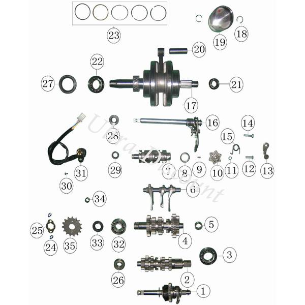 Joint spy sortie boite pour quad Shineray 250cc ST-9E photos 1
