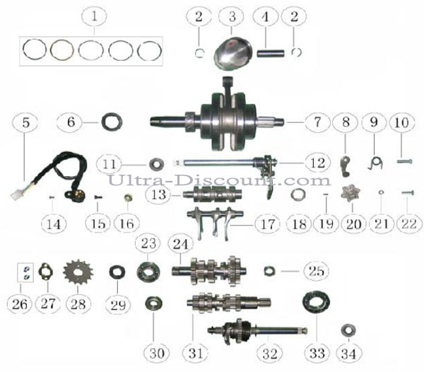 Kit piston dirt bike 250 cc (type 1) photos 1
