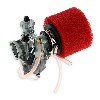 Carburateur dirt bike Mikuni de 26mm + filtre Rouge, Pieces Dirt Bike