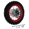 Roue Arri�re Compl�te 12'' Rouge avec Crampons 12mm pour Dirt Bike AGB27, Pieces Dirt Bike