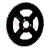 Couronne Renforc�e 78 Dents Petit Pas H25 pour Pocket MTA4 (3 Trous - 4 Branches - �26mm), Pi�ces Pocket Blata MT4