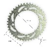Couronne renforc�e de 43 dents pour dirt (mod�le 4, Pas : 420), Pieces Dirt Bike