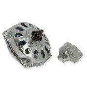 Cloche d'embrayage chrom� + pignon 7 dts + capot
