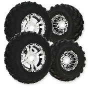 Lot de 4 Roues Compltes Cross en Alu pour Quads Shineray 250STXE