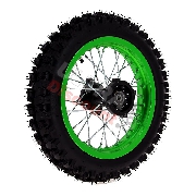 Roue Arrire 12'' Verte pour Dirt Bike AGB29