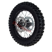 Roue Arrire Complte 14'' Noire pour Dirt Bike AGB30