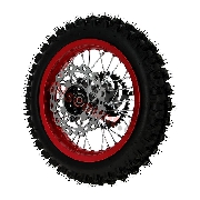 Roue Arrire Complte 12'' Rouge pour Dirt Bike AGB29