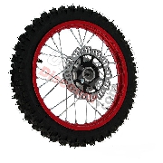 Roue Avant Complte 14'' Rouge pour Dirt Bike AGB27