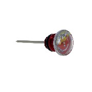 Jauge d'Huile ROUGE avec indicateur de temprature 125cc pour Bubbly Skyteam