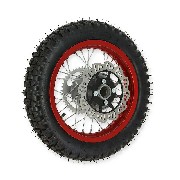 Roue Arrire Complte 12'' Rouge pour Dirt Bike AGB27