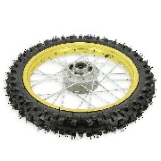 Roue Avant 14'' Or pour Dirt Bike AGB27 (Crampons 10mm)