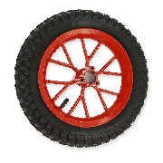 Roue arrire complte pocket bike Cross (8'' rouge)