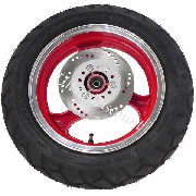 Roue Avant Scooter Chinois 50 ~ 125cc ( rouge - type 1 )