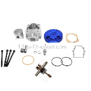 Kit 53cc 4 transferts + Vilebrequin Racing axe 12mm (typeB BLEU)